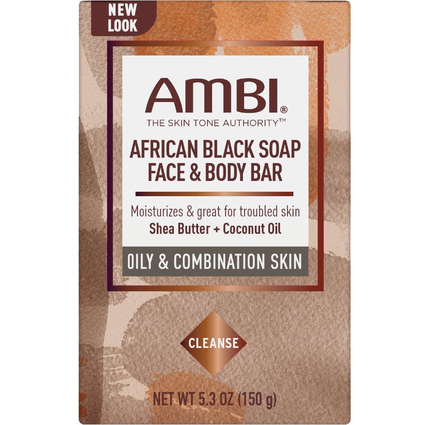 Ambi African Black Soap Face Body Bar 5.3 Oz