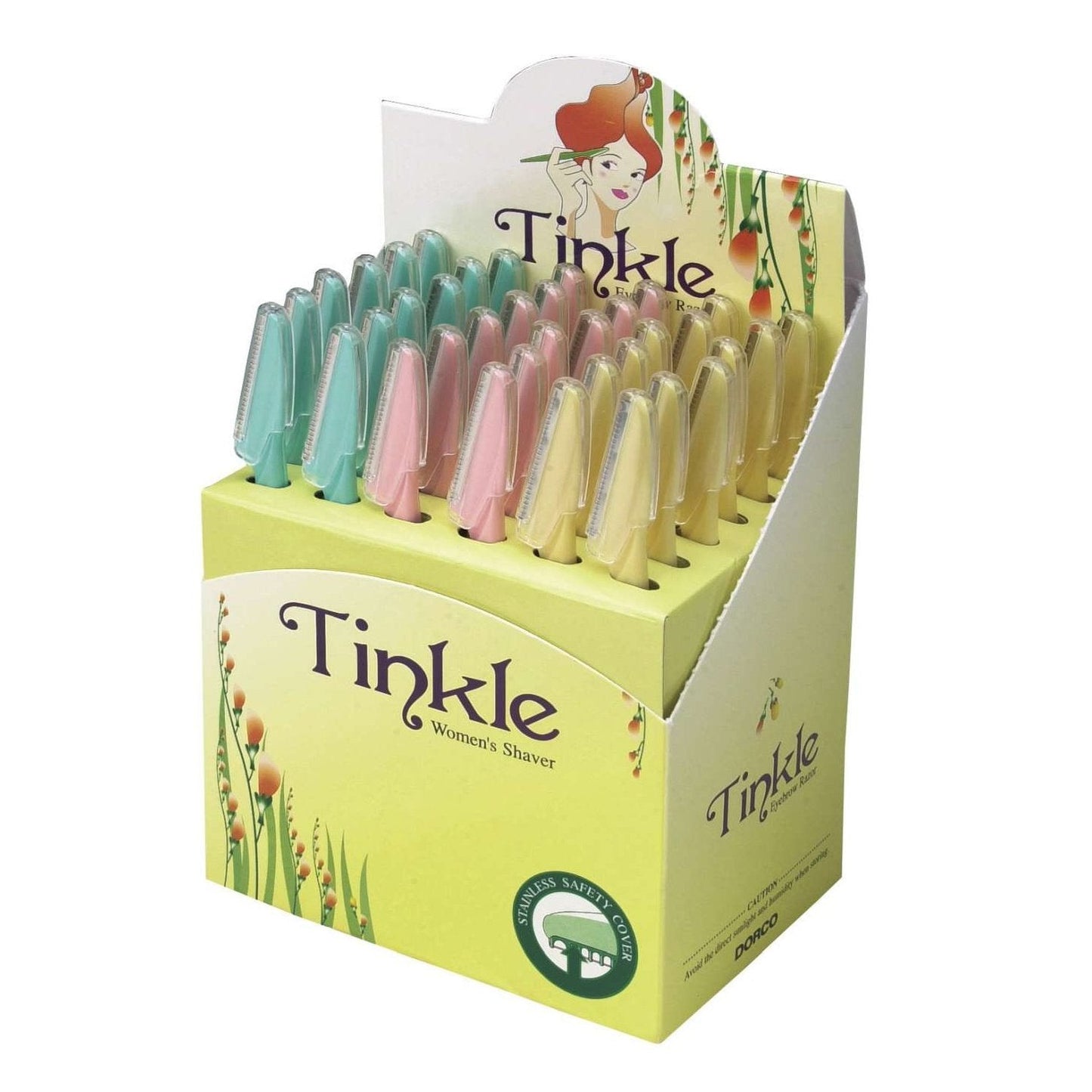 Dorco Tinkle Eyebrow Razor 36 Piece Display