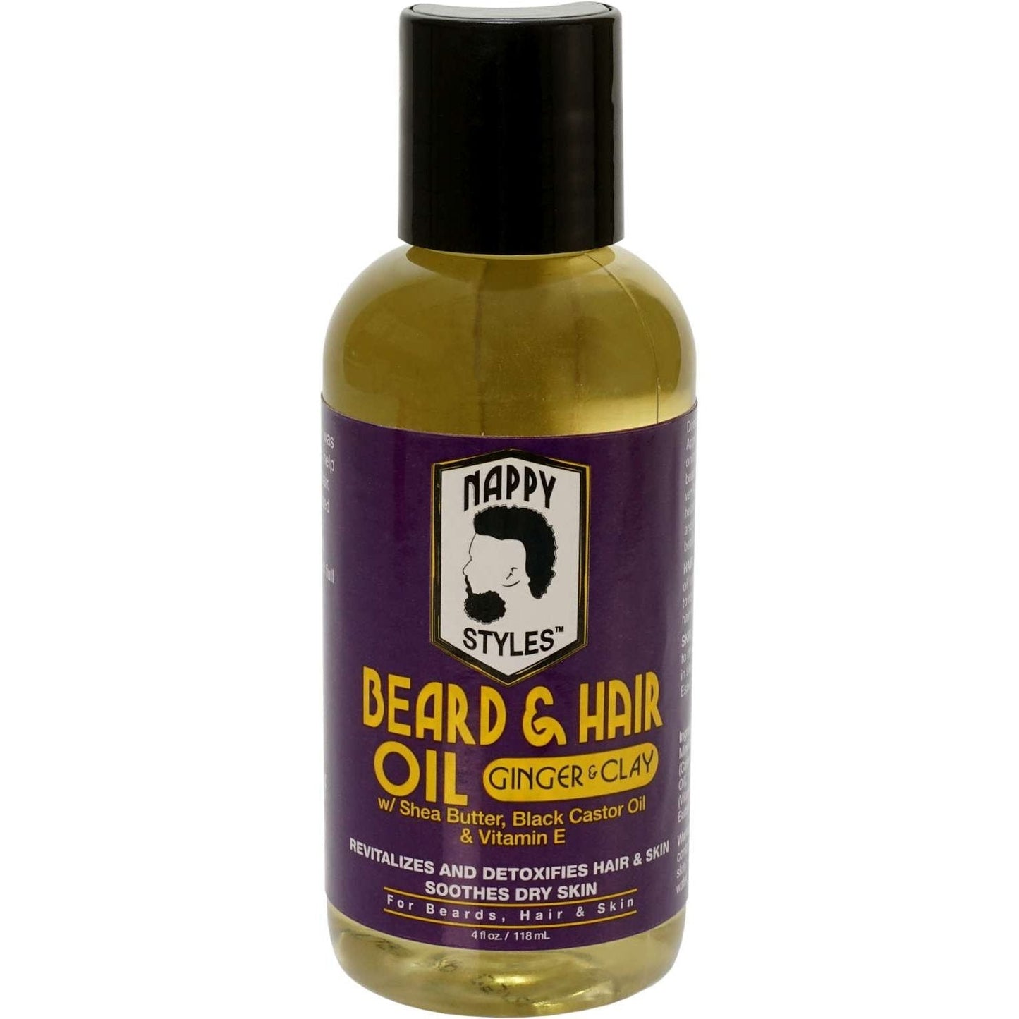 Nappy Styles Beard Hair Oil Ginger Clay 4 Oz
