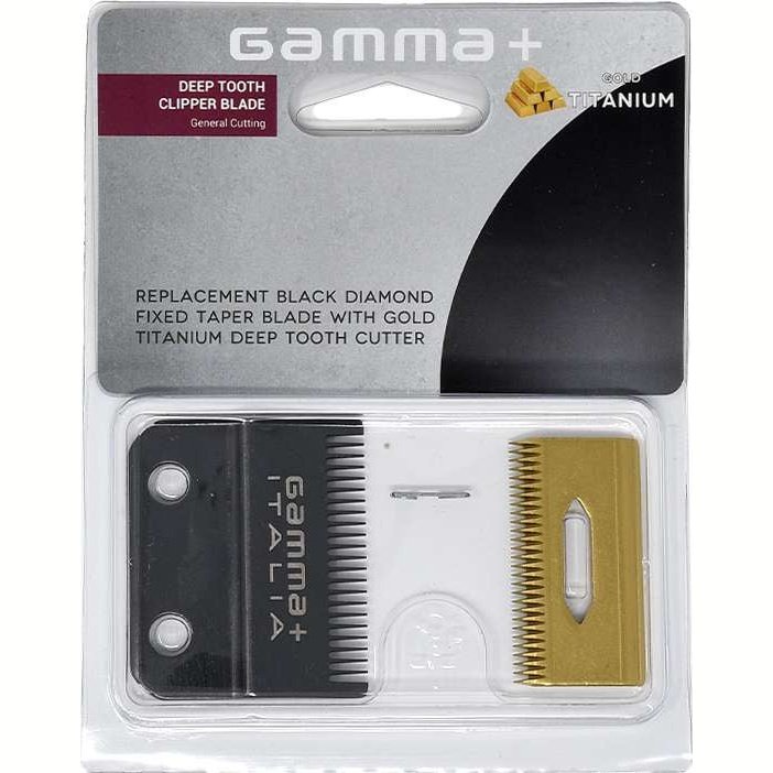Gamma Clipper Blade W Dlc Fixed Taper Blade Ridges Staggered Gold Titanium Cutter