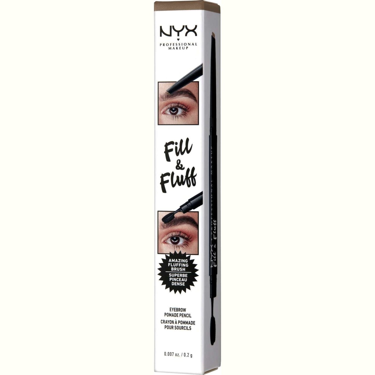 NYX  Fill  Fluff Eyebrow Pomade Pencil 02 - Taupe 0.007 Oz
